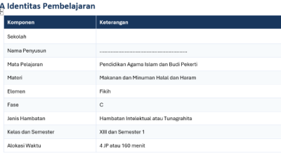 Download RPP PAI Fase C: Mengenal Makanan dan Minuman Halal dan Haram untuk Murid dengan Hambatan Intelektual